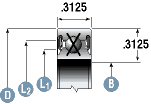 Type X Four-point Contact Bearing Cross-section