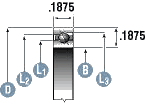 Type A Angular Contact Bearing Cross-section